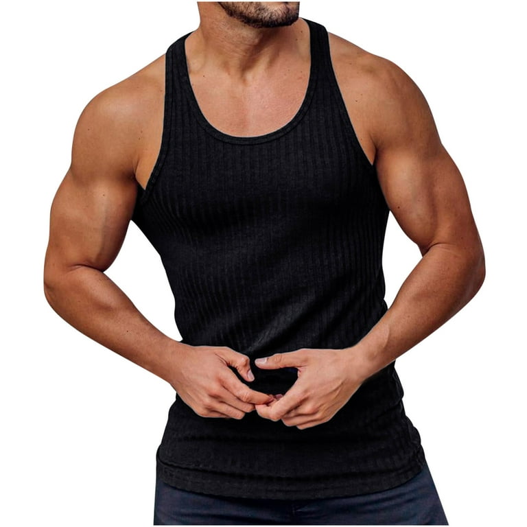 Clearance under $10 Men V-neck Vest Casual Solid Tight Fitting