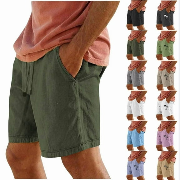 Clearance under 10 Mens Gym Shorts Men's Summer Pocket Beach Breathable Sports Shorts Pants S, Army Green