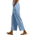 thumbnail image 1 of Sevevn Fashion Womens Casual Solid Color Elastic Loose Pants With Pocket Summer Deals Sky Blue M, 1 of 7