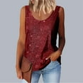thumbnail image 1 of Clearance under 10$ Sevevn Fashionable Women's Spring And Summer Casual Sequin Round Neck Sleeveless Clearance Sales Online Deals Wine XXXXXL, 1 of 6