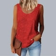 thumbnail image 1 of Sevevn Fashionable Women's Spring And Summer Casual Sequin Round Neck Sleeveless Top Early Access Red S, 1 of 6