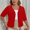 thumbnail image 1 of Sevevn Cardigan Sweaters for Women Women's Solid Color Casual Loose Temperament Buttonless Casual Cardigan Top Gift for Girls Red XXXXXL, 1 of 7