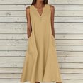 thumbnail image 1 of Clearance under 10$ Sevevn Women's Summer Casual Dress Gradual Sleeveless Neck V-Neck Long Dress Holiday Gift Finder Yellow XL, 1 of 5