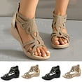 thumbnail image 1 of Summer Sandals for Women Fashion Casual Spring And Summer New Hollowfish Mouth Wedge Sandals, 1 of 8
