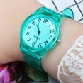 thumbnail image 1 of Clearance under $10 Tanwpn Transparent Color Plastic PVC Strap Dial Ladies Quartz Movement Watch, 1 of 4