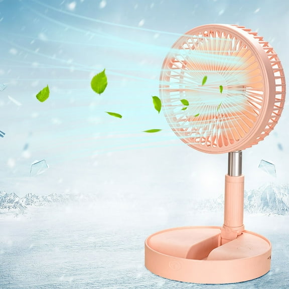 Clearance under 10 Telescopic Folding Floor Household Electric Fan Portable High Wind Rechargeable Long Life Mini USB Desktop Fan