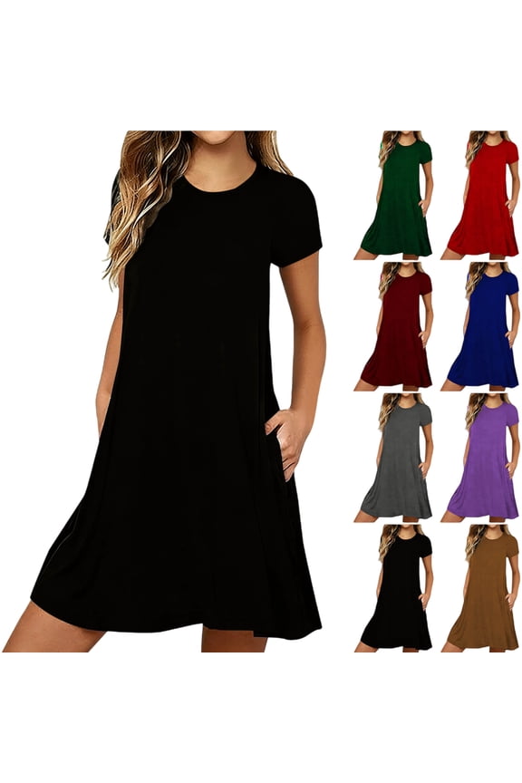 Long Sleeves Dresses, Women's Long Sleeved Casual Cotton Mid Length Nightgown Home Wear