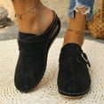 thumbnail image 1 of Women's Casual Sandals Hollow Solid Buckle Strap Decoration Closed Toe Sandals Thick Bottom Half Slippers Wedge Heels, 1 of 2