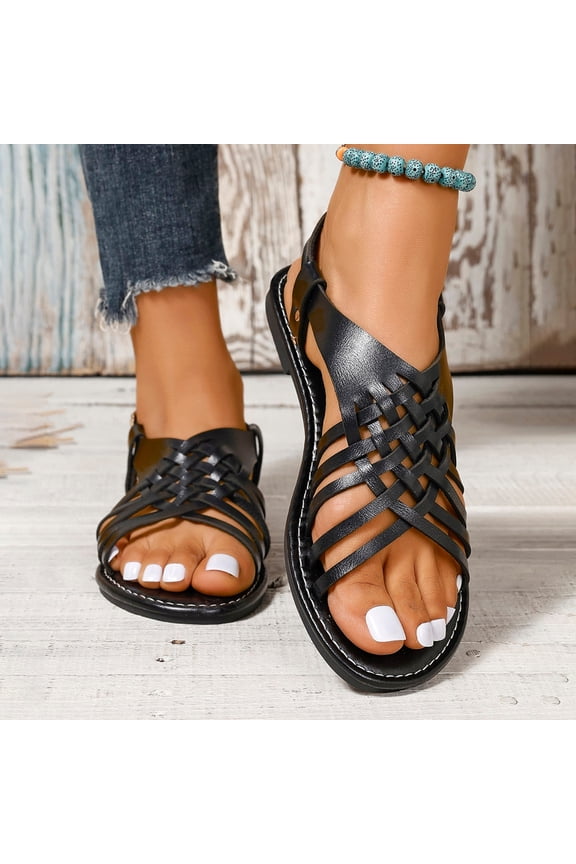 Sandals for Women 2026 Fashion Women Low Heels Comfy Sandals Beach Casual Shoes