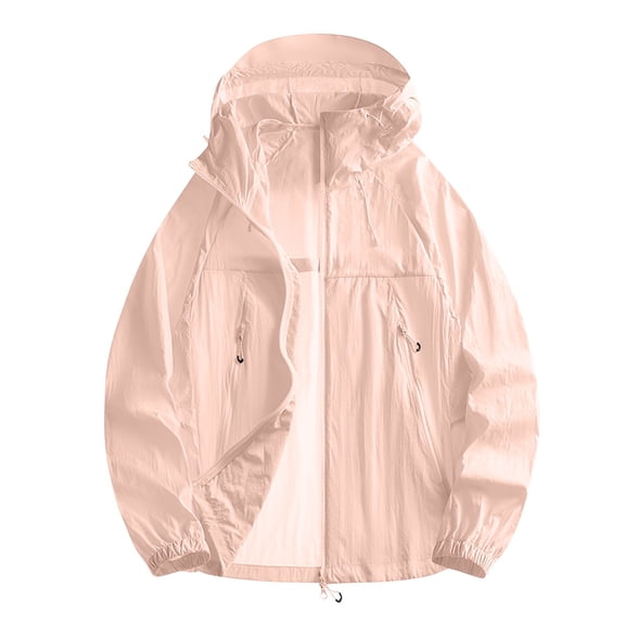 Sevevn Women's Lightweight Breathable Waterproof Sunscreen Outdoor Jacket Deal of the Week Pink XXL