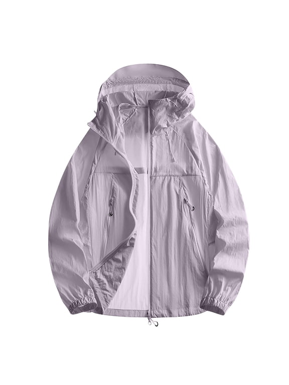 Women's Lightweight Breathable Waterproof Sunscreen Outdoor Jacket Summer Purple S