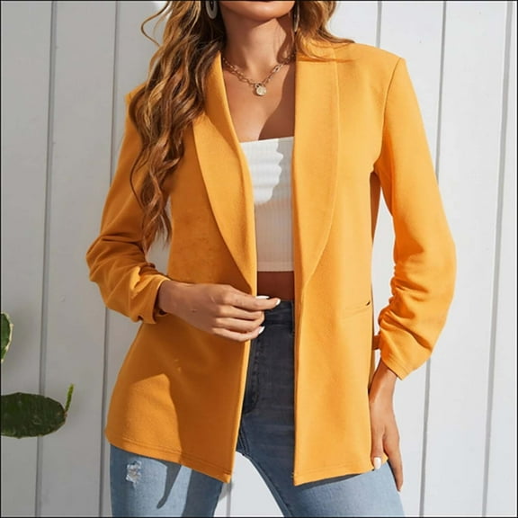 under $15 Turilly Women's Coats and Jackets Women's Color Casual Long-sleeved Cardigan Jacket Coat Outerwear