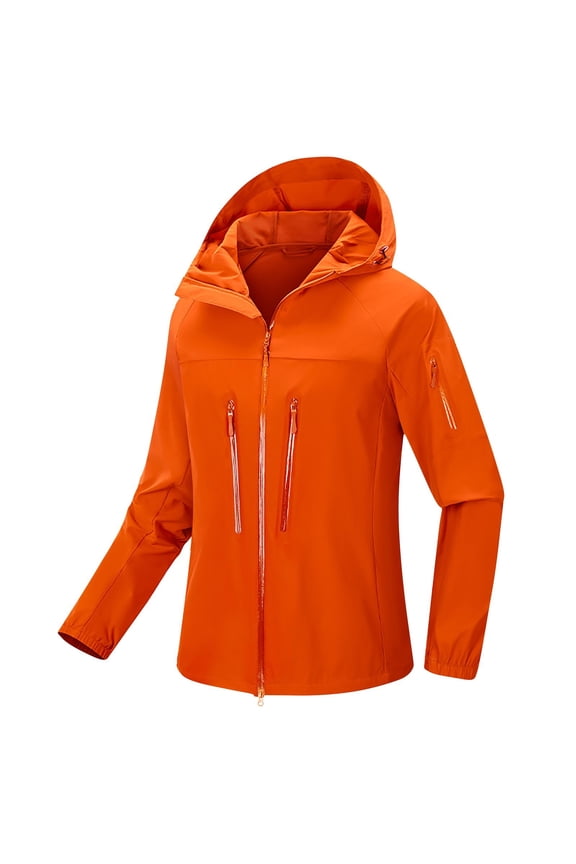 Women's Lightweight Breathable Waterproof Sunscreen Outdoor Jacket Gift for Adults Orange XXL