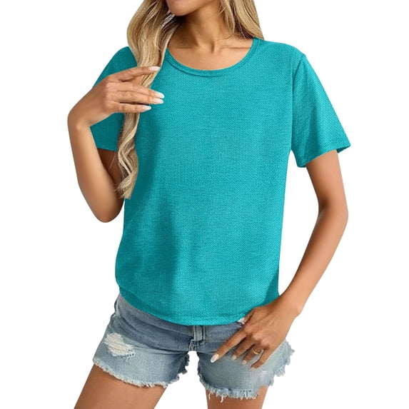 Sevevn Workout Tops for Women Quick Drying Shirts Short Sleeves Outdoor Sports Cooling Blouses of the Week Blue XXXL