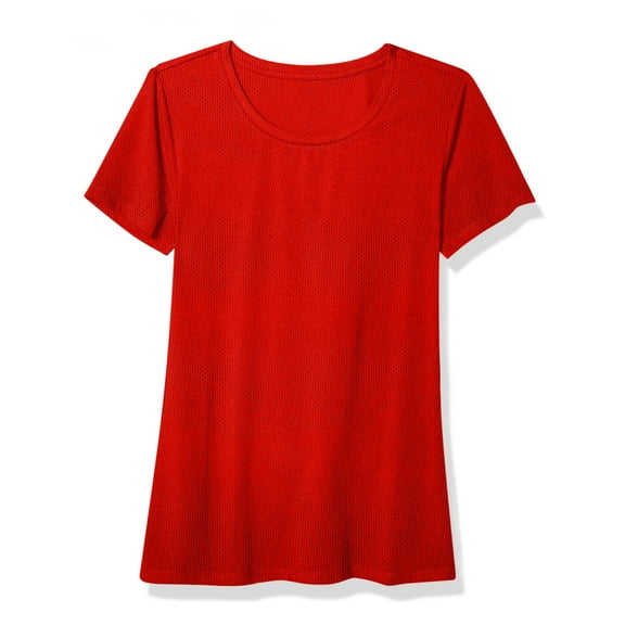 Sevevn Workout Tops for Women Quick Drying Shirts Short Sleeves Outdoor Sports Cooling Blouses Women Beach Fashion Red XL