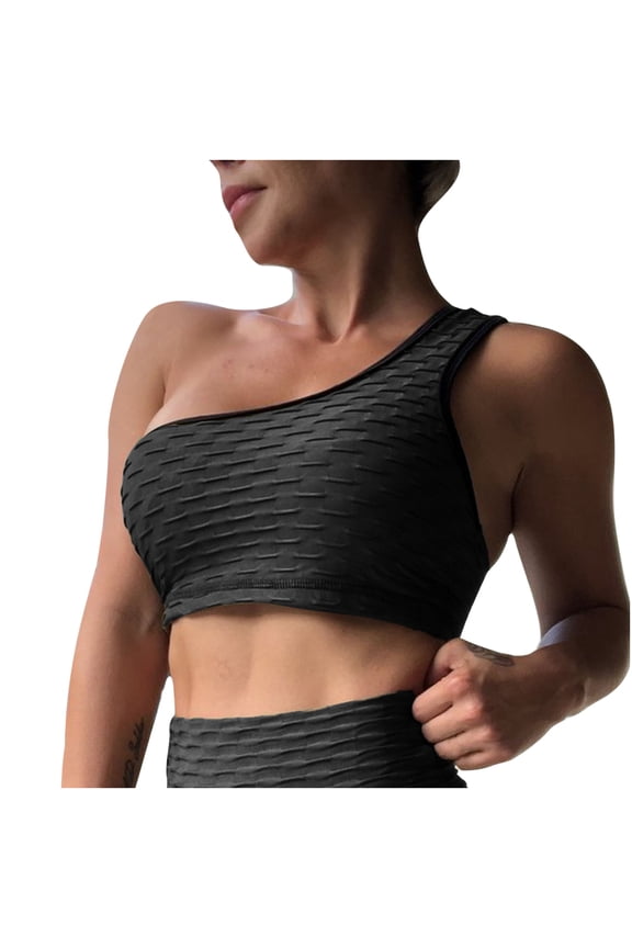 Sports Bras for Women High Impact Fashion Women Solid Color Sleeveless Cold Shoulder Casual Tanks Blouse Tops