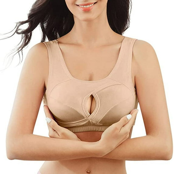 Lindreshi Womens Plus Size 5.00 Women's Bra Underwear Breathable Sleep Yoga Cotton Bra Beauty Back Bra