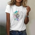 thumbnail image 1 of Sevevn Ladies' Fashionable Printed Short Sleeved T-shirt Top Deal of the Week White XL, 1 of 5