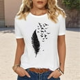 thumbnail image 1 of Clearance under 5!5 Days Delivery Sevevn Women's Printed Short Sleeved T-shirt Top New Year Savings White XL, 1 of 5