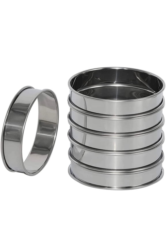 Clearance under $5 6 Pack 4 Inch Double Rolled English Rings Stainless Crumpet Rings Rings Round