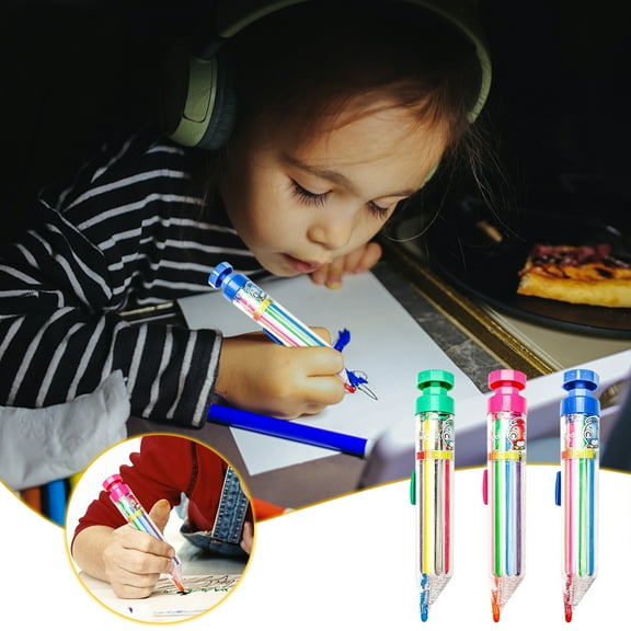 Clearance under 5 Back to College 8 Colors Press Action Multicolor Kindergarten Art Doodle Coloring Pencils Drawing 's