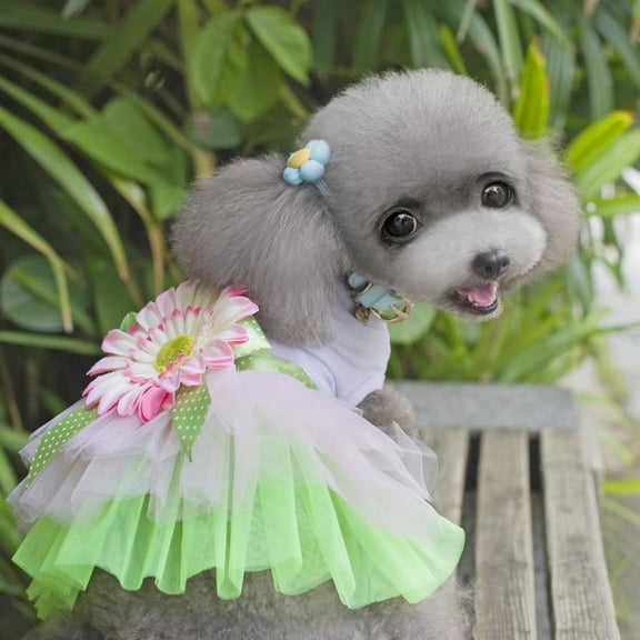 FAMTKT Dog Gauze Dress Skirt Pet Dog Princess Clothes Bowknot Dress Pet Supplies