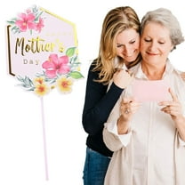 Clearance! under $5 Happy Mother's Day Cake Toppers Flower Heart Paper Cake Picks Cake Decoration for Birthday Mother's Day for Home & Kitchen C
