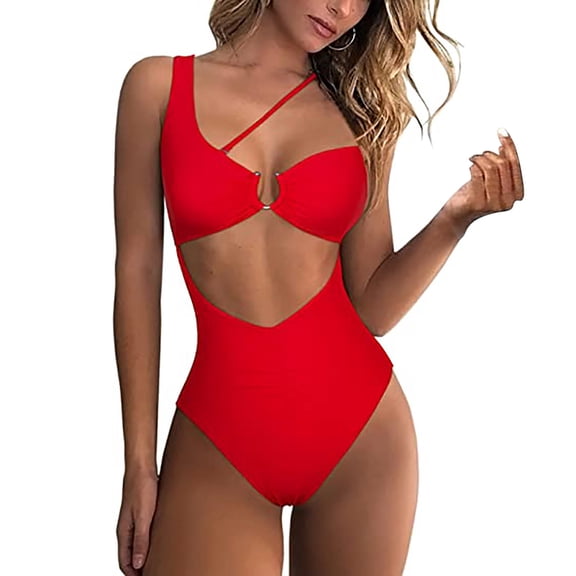 Clearance under $5 JINMGG 2023 Plus Swimsuit Women Clearance Women Leopard Hollow Out Siamese Swimsuits Bikini Print Beachwear Set