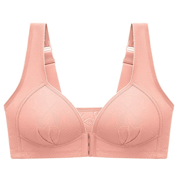 Clearance under $5 JINMGG 2025 Bras for Women Plus Size Women's Bra Soild Wire Free Underwear One-Piece Bra Everyday Underwear Watermelon Red S
