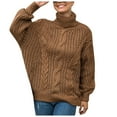 thumbnail image 1 of Clearance under $5 JINMGG 2025 Fall Winter Plus Size Sweaters for Women Clearance,Fashion Women Solid Long Sleeve Sweater Turtleneck Sweater Pullover, 1 of 6