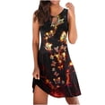 thumbnail image 1 of under $5 JINMGG 2026 Summer Dresses under $10.00 Women's Summer Comfortable Fashion Casual Sleeveless V-Neck Printed Slim Dress, 1 of 4