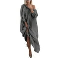 thumbnail image 1 of under $5 JINMGG Dress for Women Plus ,Women Plus Size Daily Casual Open Shoulder Vintage Loose Boho Maxi Dress Gray XXL, 1 of 9