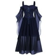 thumbnail image 1 of under $5 JINMGG Dresses for Women 2026 ,Women Plus Size Solid Cold Shoulder Butterfly Sleeve Lace Up Halloween Dress, 1 of 6