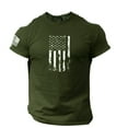 thumbnail image 1 of under $5 JINMGG Mens Tops under $5,Men's Fashion Casual Printing O-Neck Loose Short Sleeve T-Shirt Pullover Tops,Army Green L, 1 of 4