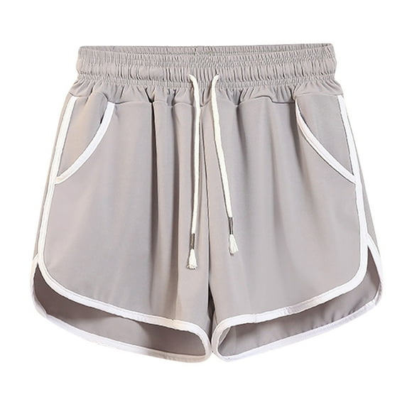 Clearance under $5 JINMGG Shorts for Women Clearance $5 Women Solid Pocket Shorts Casual Wear Work Out Shorts Pants Gray L