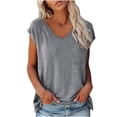thumbnail image 1 of Clearance under $5 JINMGG Tank Tops for Women under $5,Women's Sleeveless Tank Tops V Neck Solid Color Casual Shirts Loose Fit Basic Blouse Gray M, 1 of 5