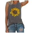 thumbnail image 1 of Clearance under $5 JINMGG Tank Tops for Women under $5,Womens Tank Tops Casual Loose Fit Plus Size Sunflower Printed Tee Shirts Dark Gray L, 1 of 1
