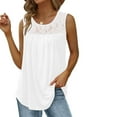 thumbnail image 1 of under $5 JINMGG Women's Fashion Solid Color Square Neck Comfortable Loose T-Shirt Sleeveless Blouse Casual Tops White XL, 1 of 7