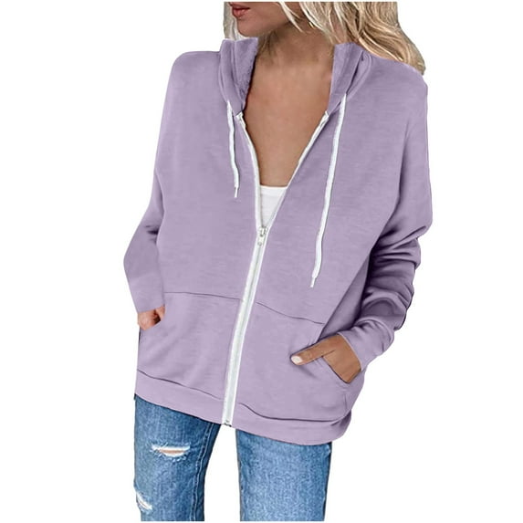 Clearance under $5 JINMGG Womens Coats Clearance, Winter Coats for Women Fashion Women Casual Hooded Slim Zipper Fleece Sweater Coat