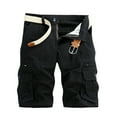 thumbnail image 1 of Clearance under $5 JINMGG Womens Plus Size Clearance $5 Men's Casual Pure Color Outdoors Pocket Beach Work Trouser Cargo Shorts Pant Black 31, 1 of 1