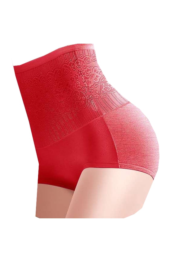 Clearance under $5 JINMGG Womens Plus Size Clearance $5 Women's High Waist Nice Buttocks Peach Buttocks Belly-up Pants Buttocks Panties Red XL