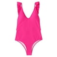 thumbnail image 1 of Clearance under $5 JINMGG Womens Plus Size Clearance Women's One-piece Swimsuit V-neck Backless Swimsuit Solid One-piece Bikini Ruffle Swimsuit, 1 of 7