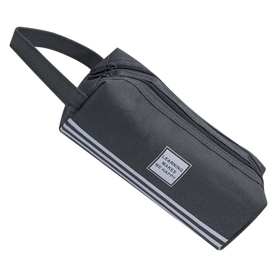 Clearance under $5 Kbndieu Large Capacity Pencil Case Pencil Pouch Pen Marker Organizer with Zipper, Dark Gray