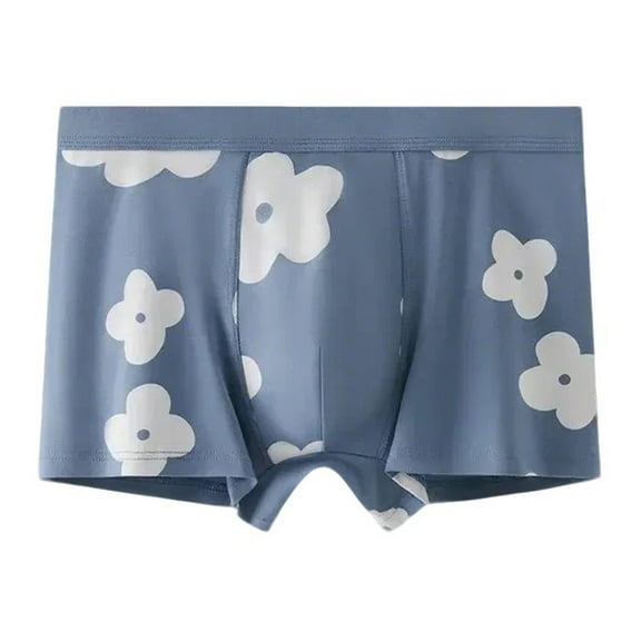 Men’s Stretch Cotton Boxers Briefs Digital Printing Breathable Close Fitting Underpants Comfortable Boxers
