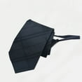 thumbnail image 1 of Clearance under 5 Men's Fashion Business 8cm Formal Solid Color Polyester Silk Lazy Zipper No Knot Tie Black, 1 of 4