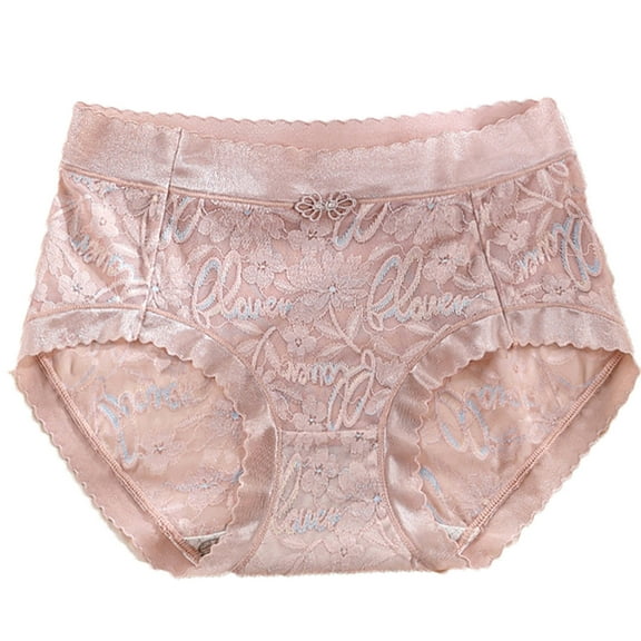 Clearance under 5 Mid Waist Japanese Seamless Girl Sexy Lace Breathable And Comfortable Silk Crotch Underwear for Women Pink M