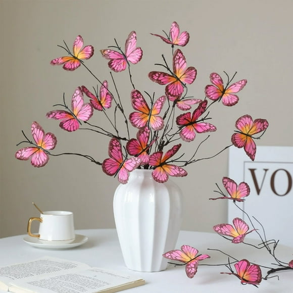 Clearance under 5 New 5 Dead Branches Butterflies Artificial Flowers Home Decoration Diy Bouquet Flower Arrangement With Artificial Flowers
