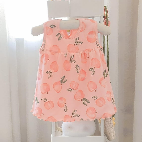 Sevevn Summer Baby Girl Infant Lace Skirt Pattern Print Sleeveless Dress Multicolor Free Size Family Gifts