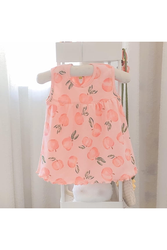 Summer Baby Girl Infant Lace Skirt Pattern Print Sleeveless Dress Multicolor Free Size Family Gifts