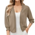 thumbnail image 1 of Sevevn Women's Lightweight Chiffon Cardigan 3/4 Sleeve Casual Solid Cardigan Sweaters for Women Holiday Gift Finder Khaki L, 1 of 9